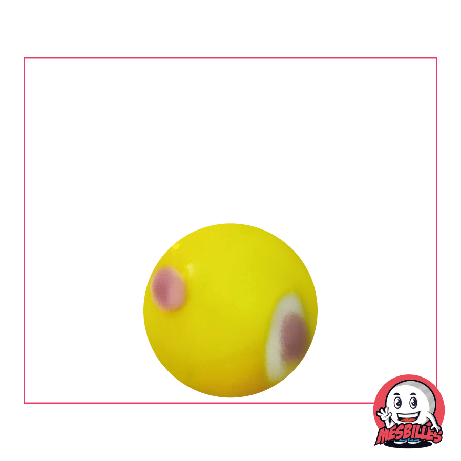 Kim'Play Galactika Yellow in opaque glass 16 mm - The antithesis of perfection by My-Glassmarbles