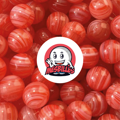 1 Red Striped Lollipop Marble 10 mm
