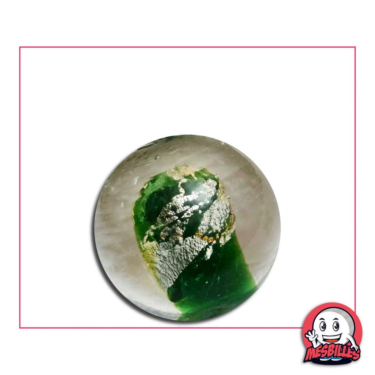 Bille Vert serpentin 25 mm : une trajectoire libre et organique
