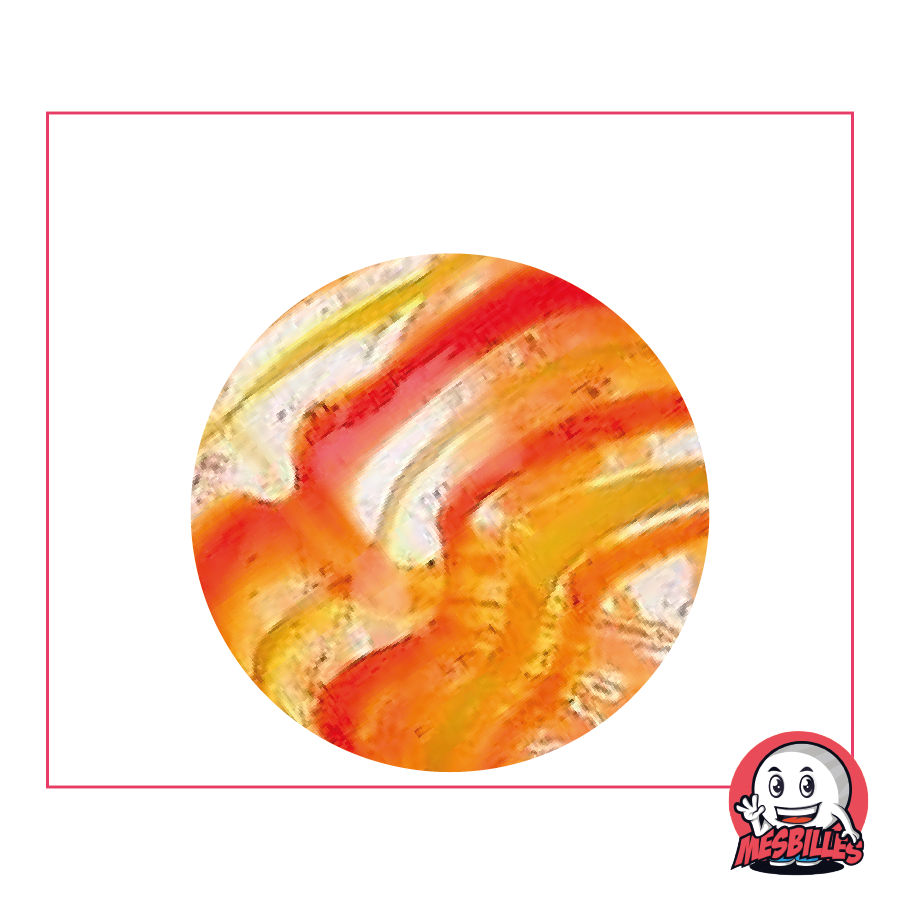 1 Red and Yellow Spider Marble 35 mm