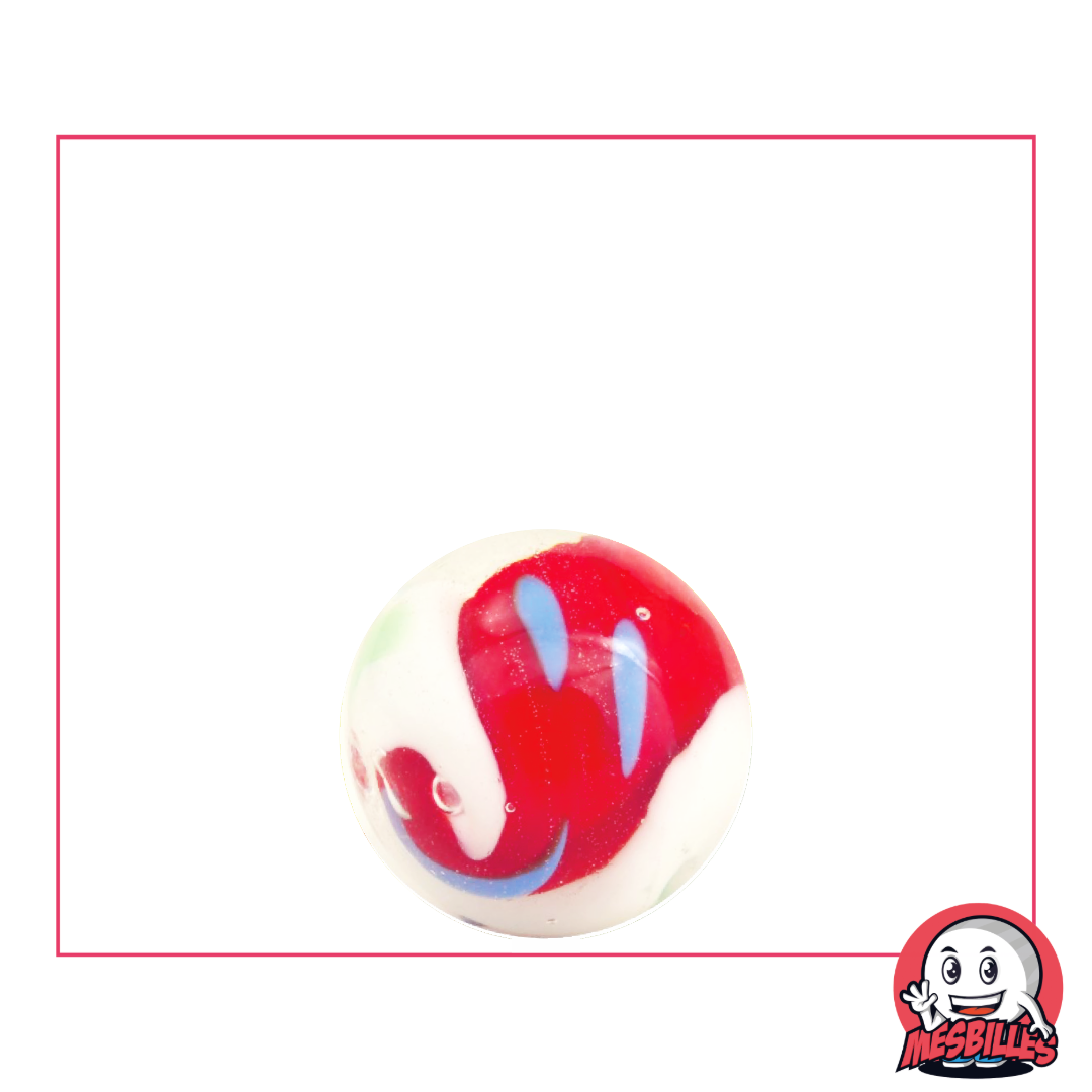 White and Red Yin-Yang Marble Art Ball, 16 mm ball
