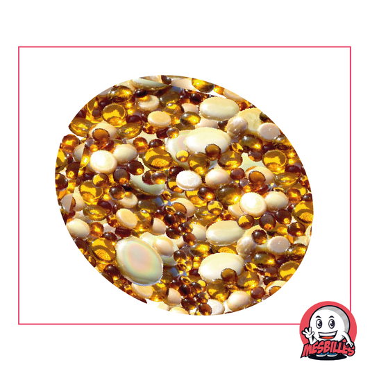 Shiny transparent and opaque amber glass Flat Marbles, 12mm-30mm