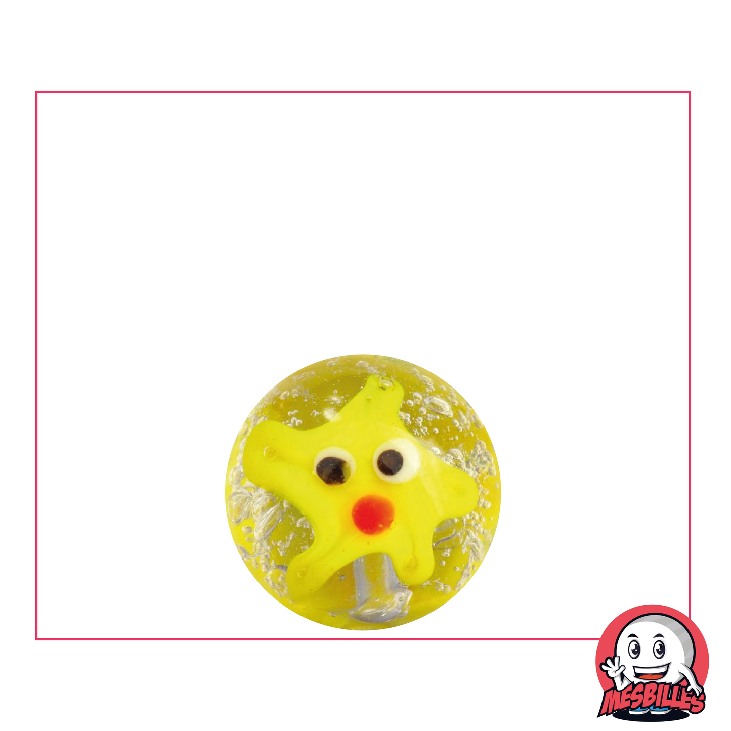 Marble Art Star of the Seas 16 mm, translucent marble with stylised representation of a star of the seas.