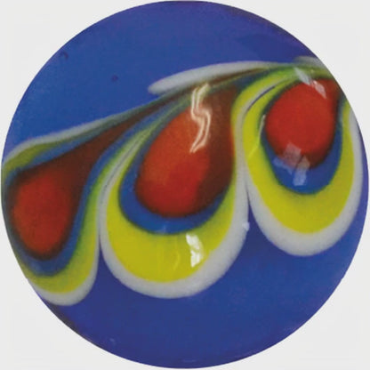 1 Blue Peacock Art Marble 22 mm