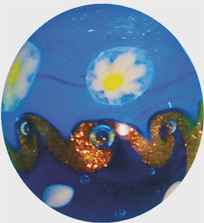 1 Blue Hokusai Marble 22 mm