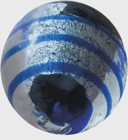 1 Silver Dragon Eye Marble with Red Stripes 16 mm