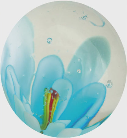 1 Marble 3D Flower Art Blue 16 mm