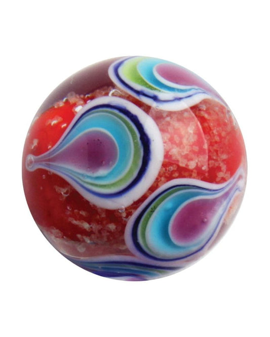 1 Red Glow-in-the-Dark Drop Art Marble 16 mm