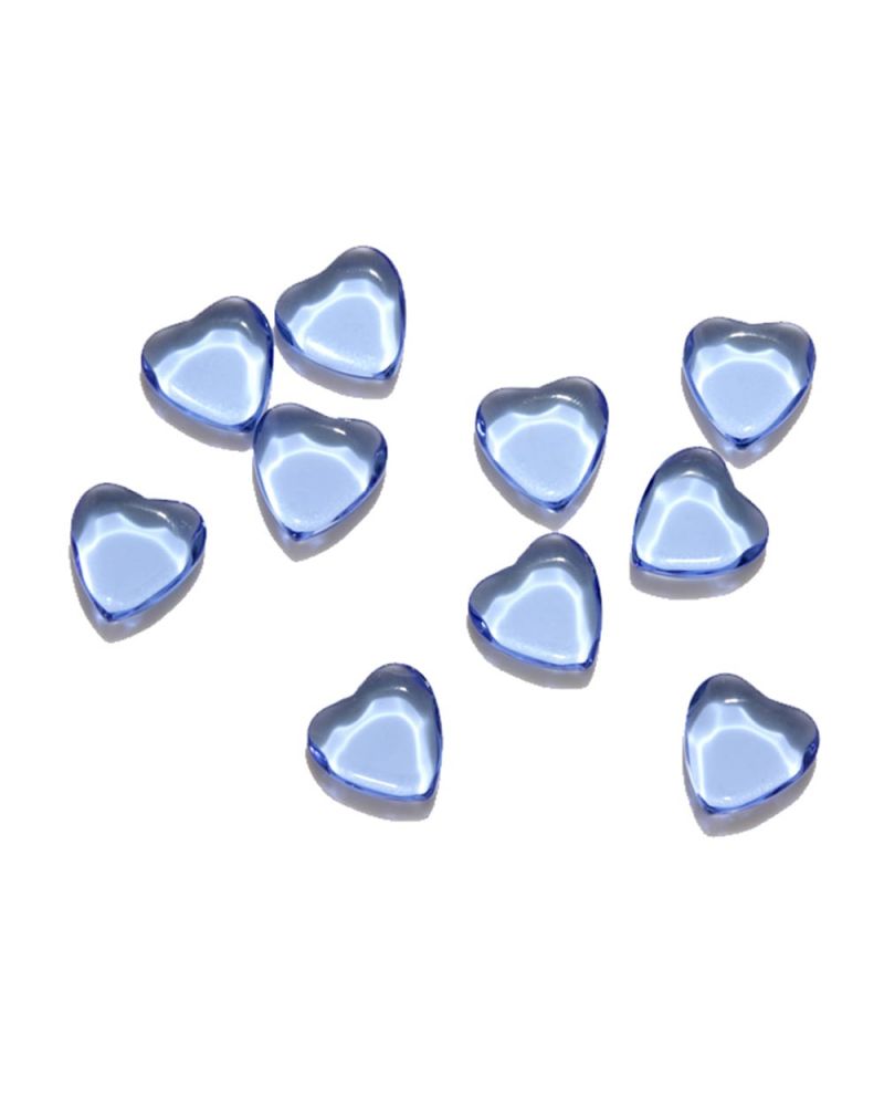 Extra Flat Marbles Light Blue Heart - My-Glassmarbles